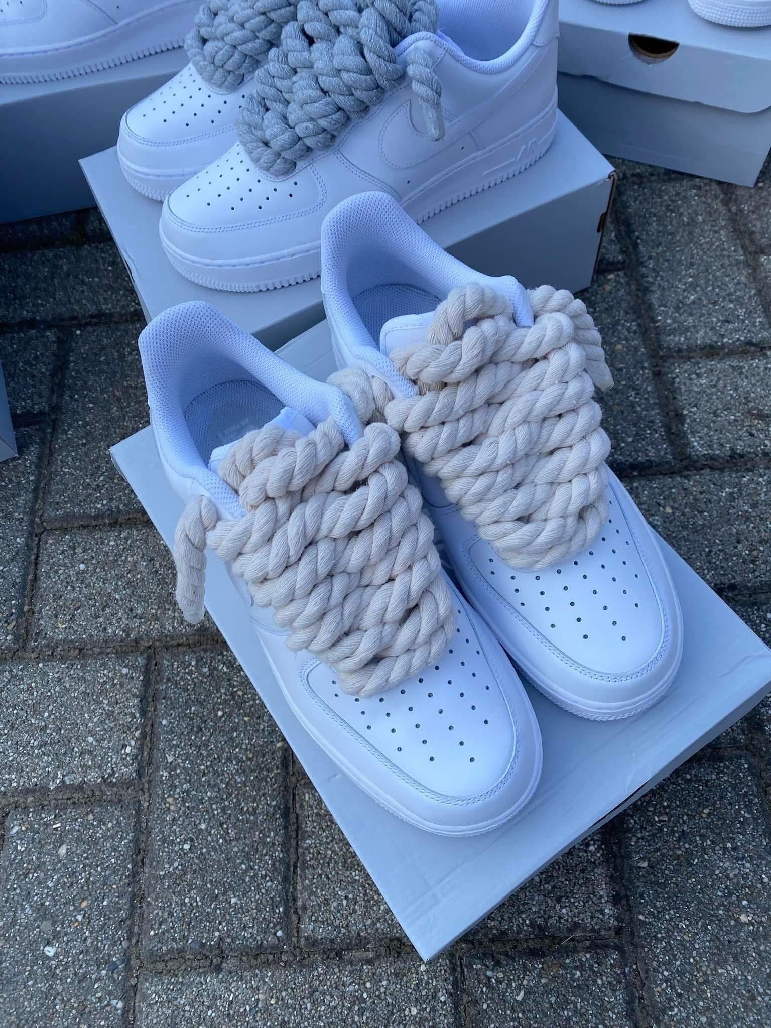 Nike Air Force 1 White Rope Lace Bézs