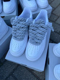 Nike Air Force 1 White Rope Lace Grey